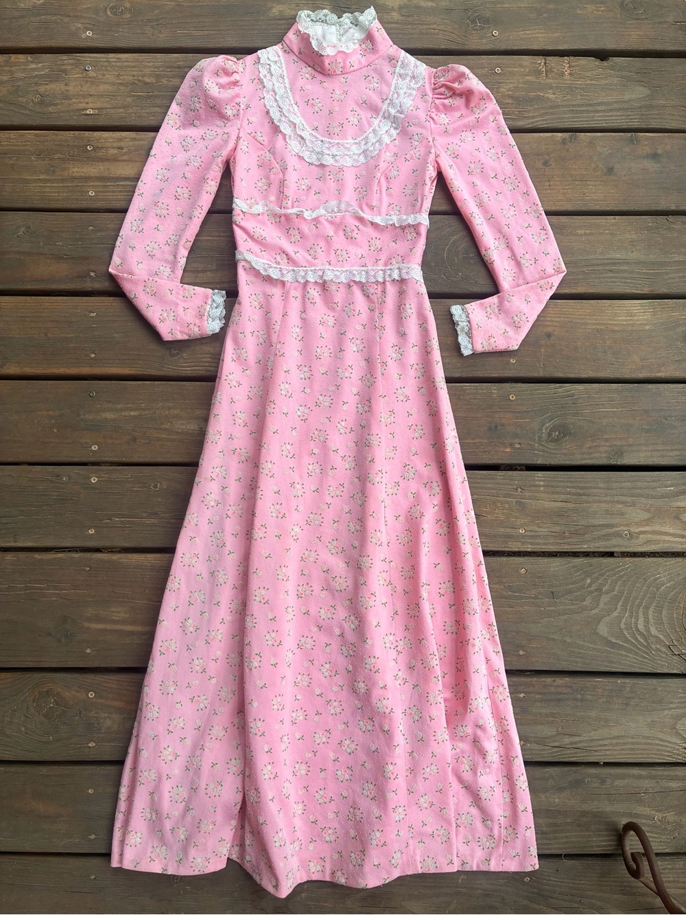 Vintage 70’s Swiss Dot Fairy Cottage Maxi Dress